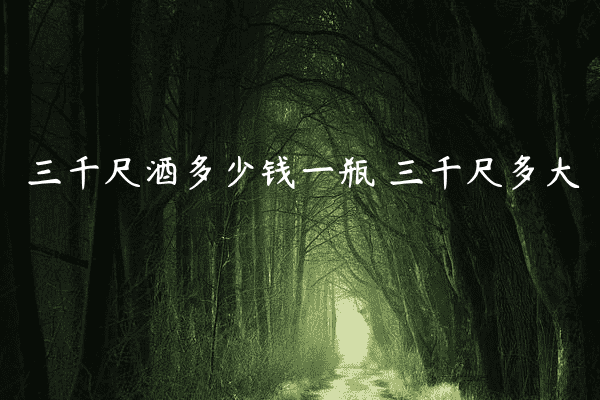 三千尺酒多少钱一瓶 三千尺多大