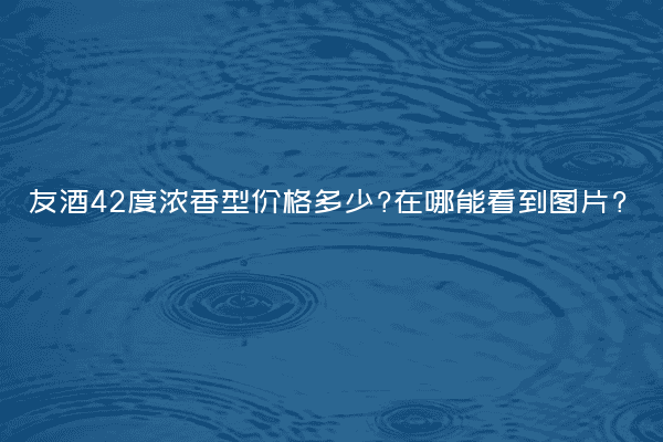 友酒42度浓香型价格多少?在哪能看到图片?
