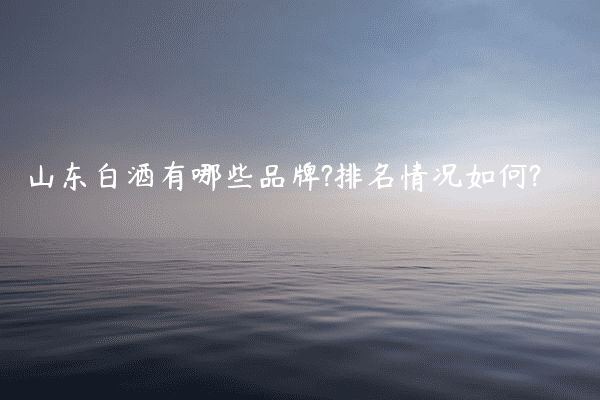 山东白酒有哪些品牌?排名情况如何?