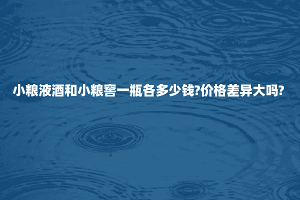 小粮液酒和小粮窖一瓶各多少钱?价格差异大吗?