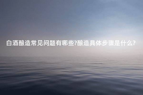 白酒酿造常见问题有哪些?酿造具体步骤是什么?